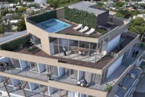 Penthouse Panorámico a Estrenar en Sofisticado Barrio y Edificio 100m2 Piscina Salon de Eventos Gym
